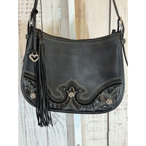 Brighton Starla Black Shoulder Bag Leather Style H91083 - Picture 1 of 9